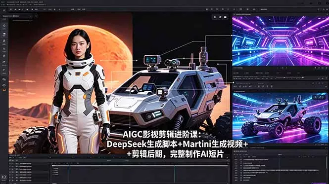 AIGC影视剪辑进阶课：DeepSeek生成脚本+Martini生成视频+剪辑后期，完整制作AI短片_抖汇吧
