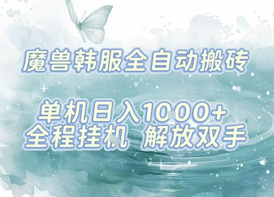 最新韩服游戏搬砖，单机日入1k+，全自动运行挂G项目，解放双手【揭秘】_抖汇吧
