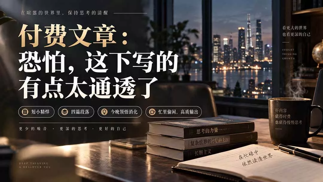 （20317期）灏泽付费文章：恐怕，这下写的有点太通透了_抖汇吧