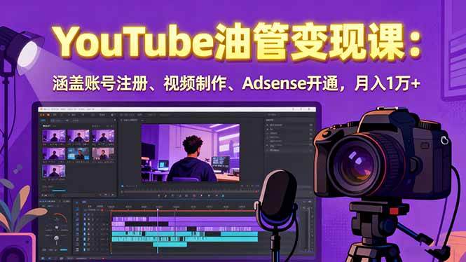 （15987期）2025YouTube油管变现课：涵盖账号注册、视频制作、Adsense开通，月入1万+_抖汇吧