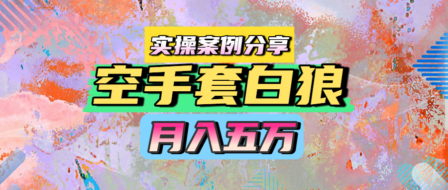 空手套白狼，月入五万，实操案例分享_抖汇吧