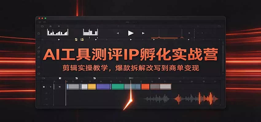 AI工具测评IP孵化实战营：剪辑实操教学，爆款拆解改写到商单变现_抖汇吧