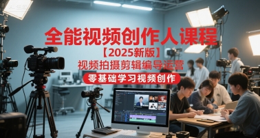全能视频创作人课程【2025新版】视频拍摄剪辑编导运营，零基础学习视频创作_抖汇吧