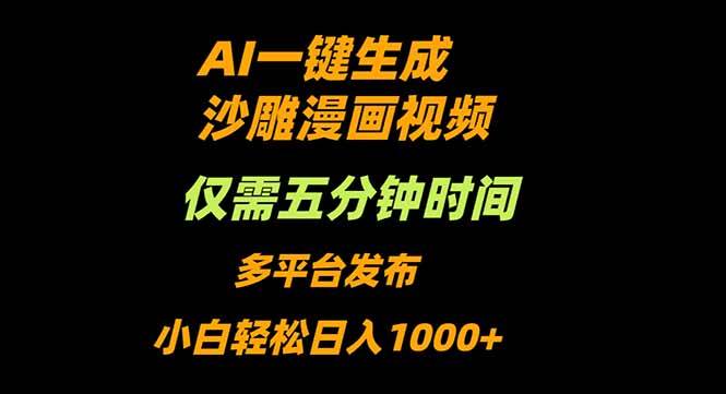 （16320期）AI一键生成沙雕动漫视频，只需5分钟，小白轻松日入1000+_抖汇吧