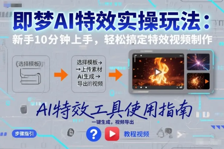 即梦AI特效实操玩法：新手10分钟上手，轻松搞定特效视频制作_抖汇吧