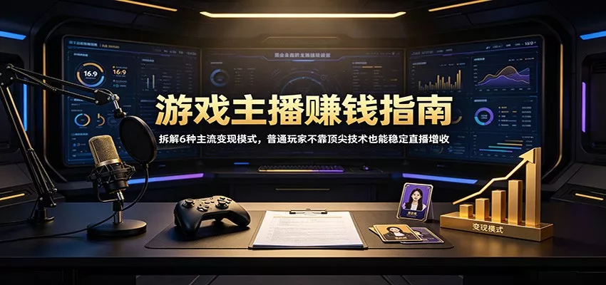 游戏主播赚钱指南：拆解6种主流变现模式，普通玩家不靠顶尖技术也能稳定直播增收_抖汇吧