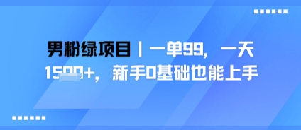 男粉绿项目，一单99，新手0基础也能上手，刚需稳定_抖汇吧