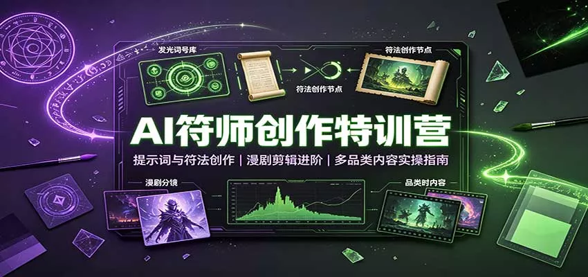 AI符师创作特训营：提示词与符法创作，漫剧剪辑进阶，多品类内容实操指南_抖汇吧
