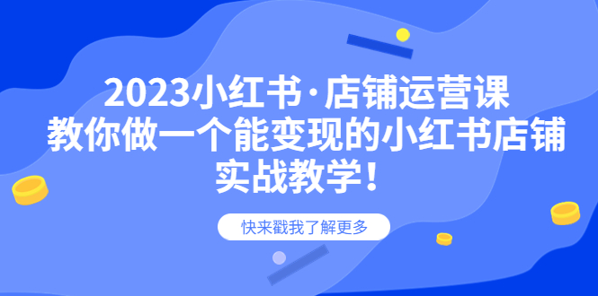 2023小红书·店铺运营课，教你做一个能变现的小红书店铺，20节-实战教学_抖汇吧