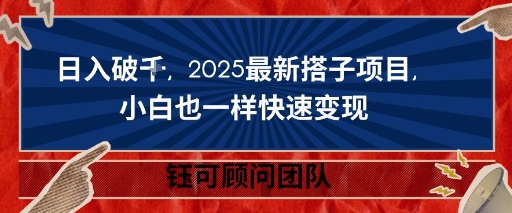 日入破K，2025最新搭子项目，小白也一样快速变现_抖汇吧