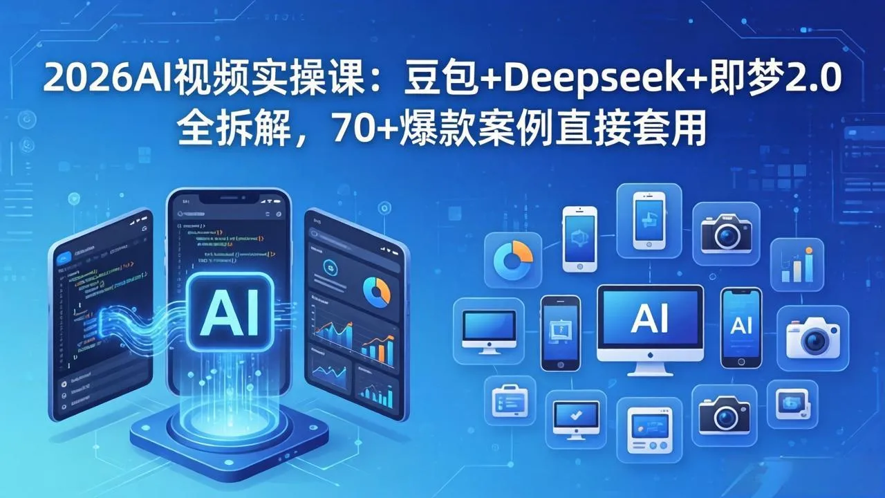 2026AI视频实操课：豆包+Deepseek+即梦2.0全拆解，70+爆款案例直接套用_抖汇吧
