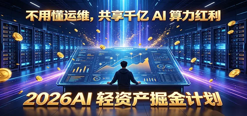 不用懂运维，共享千亿 AI 算力红利，2026AI 轻资产掘金计划_抖汇吧
