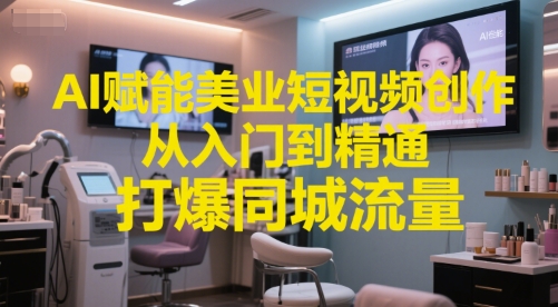 AI赋能美业短视频创作，从入门到精通，打爆同城流量，超级AI工具短视频实操落地_抖汇吧