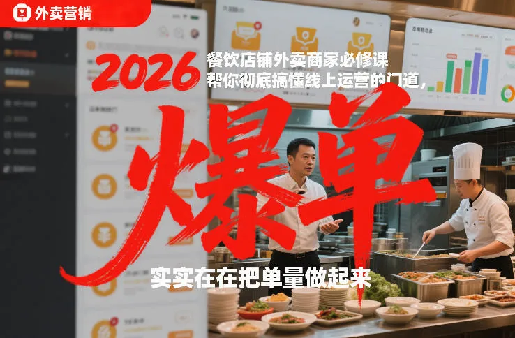 2026餐饮店铺外卖商家必修课，帮你彻底搞懂线上运营的门道，实实在在把单量做起来_抖汇吧