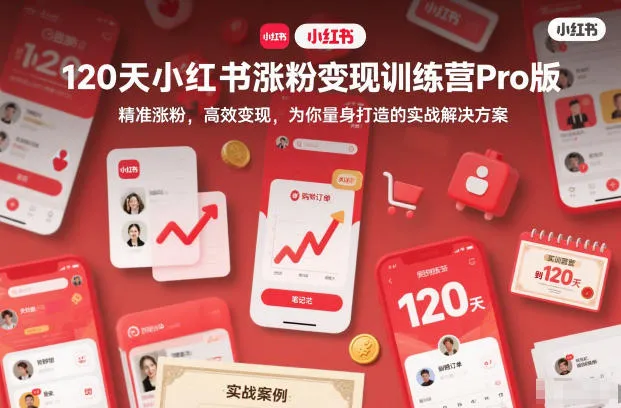 120天小红书涨粉变现训练营Pro版,精准涨粉,高效变现,为你量身打造的实战解决方案_抖汇吧