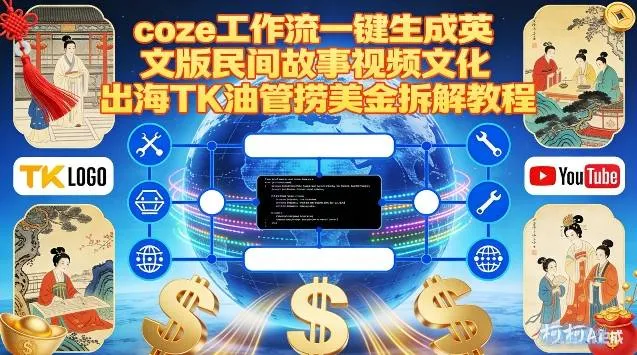 Coze扣子工作流一键生成英文版民间故事视频，文化出海TK油管捞美金拆解教程_抖汇吧