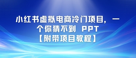 小红书虚拟电商冷门项目，一个你猜不到 PPT【附带项目教程】_抖汇吧