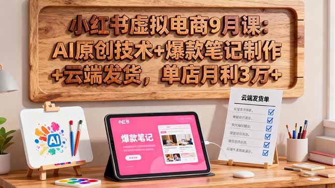（16287期）小红书虚拟电商9月课：AI原创技术+爆款笔记制作+云端发货，单店月利3万+_抖汇吧