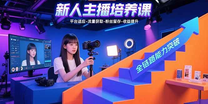 （15701期）新人主播培养课：平台适应-流量获取-粉丝留存-收益提升 全链路能力突破_抖汇吧