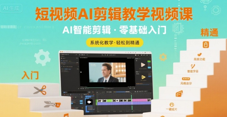短视频AI剪辑教学视频课，入门到精通_抖汇吧