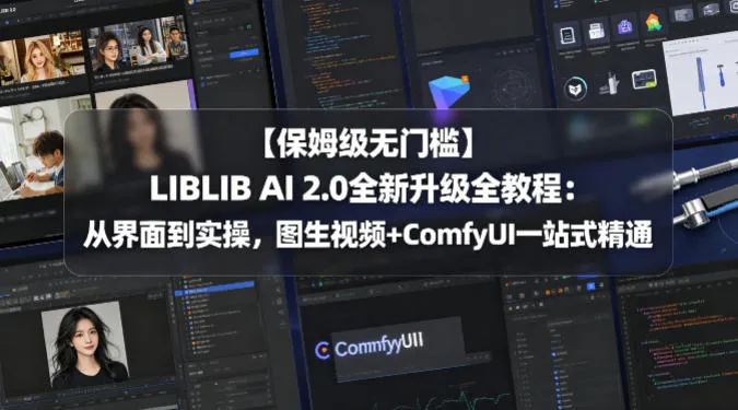 【保姆级无门槛】LIBLIB AI 2.0全新升级全教程：从界面到实操，图生视频+ComfyUI一站式精通_抖汇吧