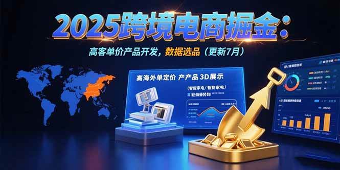 (15512期)2025跨境电商掘金:蓝海市场定位,高客单价产品开发,数据选品(更新7月)_抖汇吧