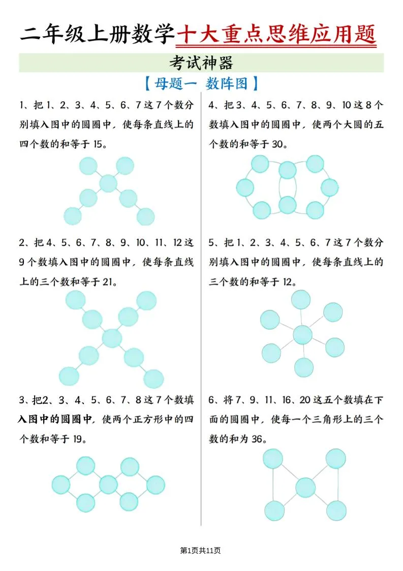 二上数学十大重点母题合集（含答案11页）_抖汇吧