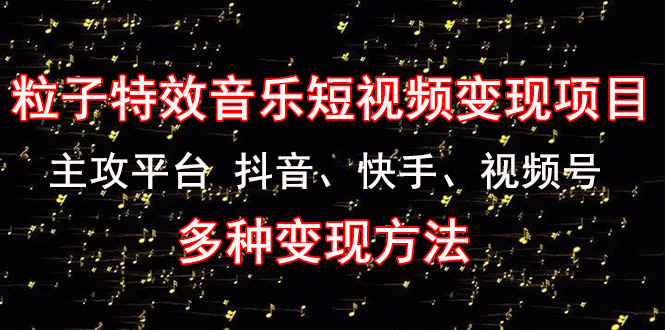 《粒子特效音乐短视频变现项目》主攻平台 抖音、快手、视频号 多种变现方法_抖汇吧