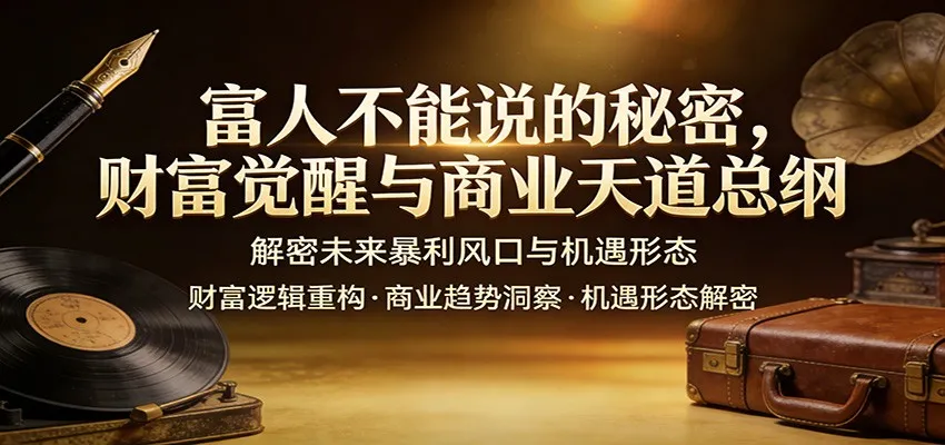 富人不能说的秘密，财富觉醒与商业天道总纲，解密未来暴利风口与机遇形态_抖汇吧