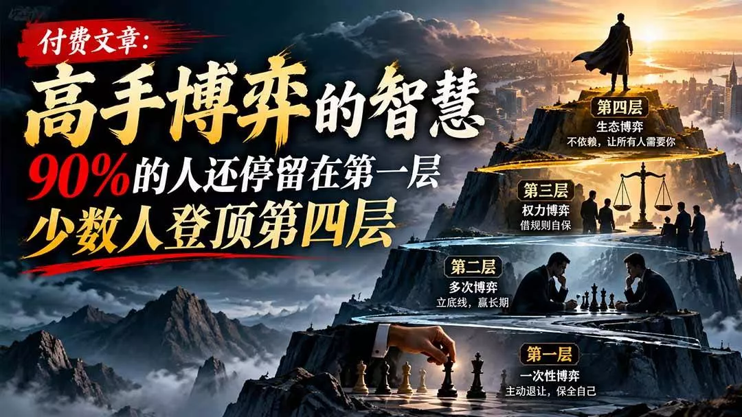 （20628期）【无水印】付费文章：高手博弈的智慧，90%的人还停留在第一层，少数人登顶第四层_抖汇吧