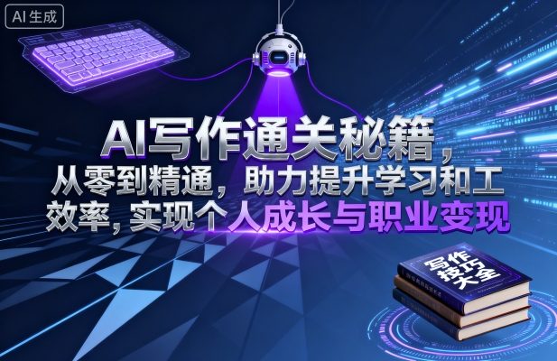 AI写作通关秘籍，从零到精通，助力提升学习和工作效率，实现个人成长与职业变现_抖汇吧