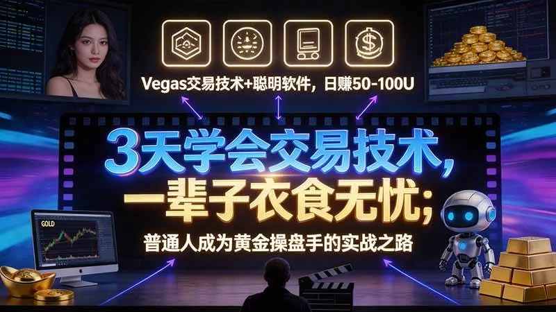 （21214期）3 天学会 顺势而为交易系统，趋势看得懂、下单有依据：软件自动帮你盯盘，新手也能稳定复利_抖汇吧