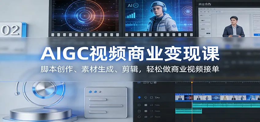 AIGC视频商业变现课：脚本创作、素材生成、剪辑，轻松做商业视频接单_抖汇吧
