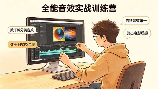 全能音效实战训练营：数千种分类音效+数十个FCPX工程，告别音效单一，剪出电影质感_抖汇吧