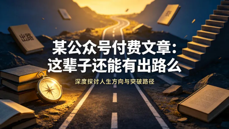 某公众号付费文章：这辈子还能有出路么_抖汇吧