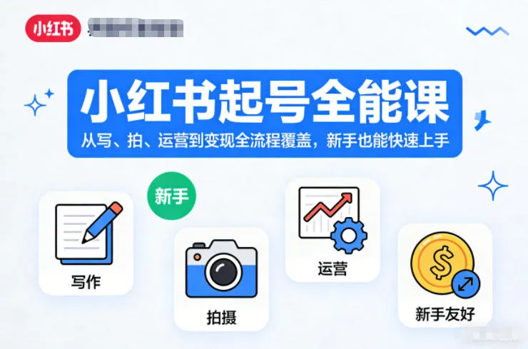 小红书起号全能课,从写、拍、运营到变现全流程覆盖,新手也能快速上手_抖汇吧