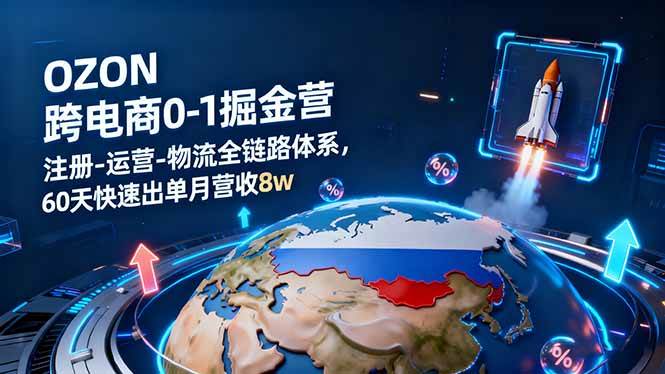 （16277期）OZON跨境电商0-1掘金营：注册-运营-物流全链路体系，60天快速出单月营收8w_抖汇吧