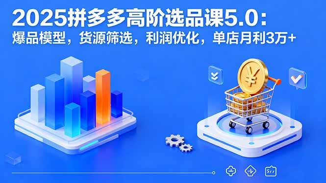 （16019期）2025拼多多高阶选品课5.0：爆品模型，货源筛选，利润优化，单店月利3万+_抖汇吧
