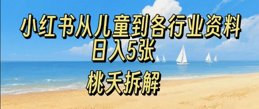 小红书从儿童到各行业学习资料，日入5张_抖汇吧