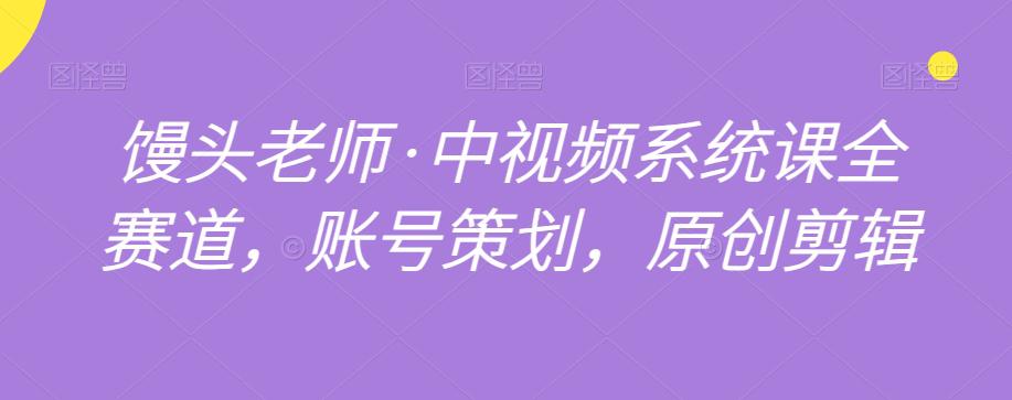 馒头老师·中视频系统课全赛道，账号策划，原创剪辑_抖汇吧