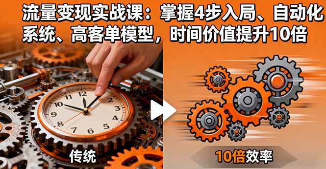 （16197期）流量变现实战课：掌握4步入局、自动化系统、高客单模型，时间价值提升10倍_抖汇吧