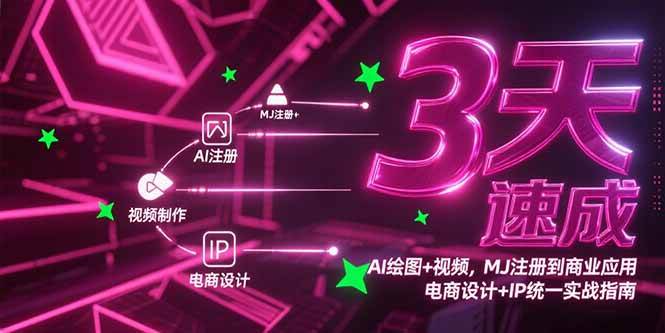 （15245期）3天速成AI绘图+视频，MJ注册到商业应用，电商设计+IP统一实战指南_抖汇吧