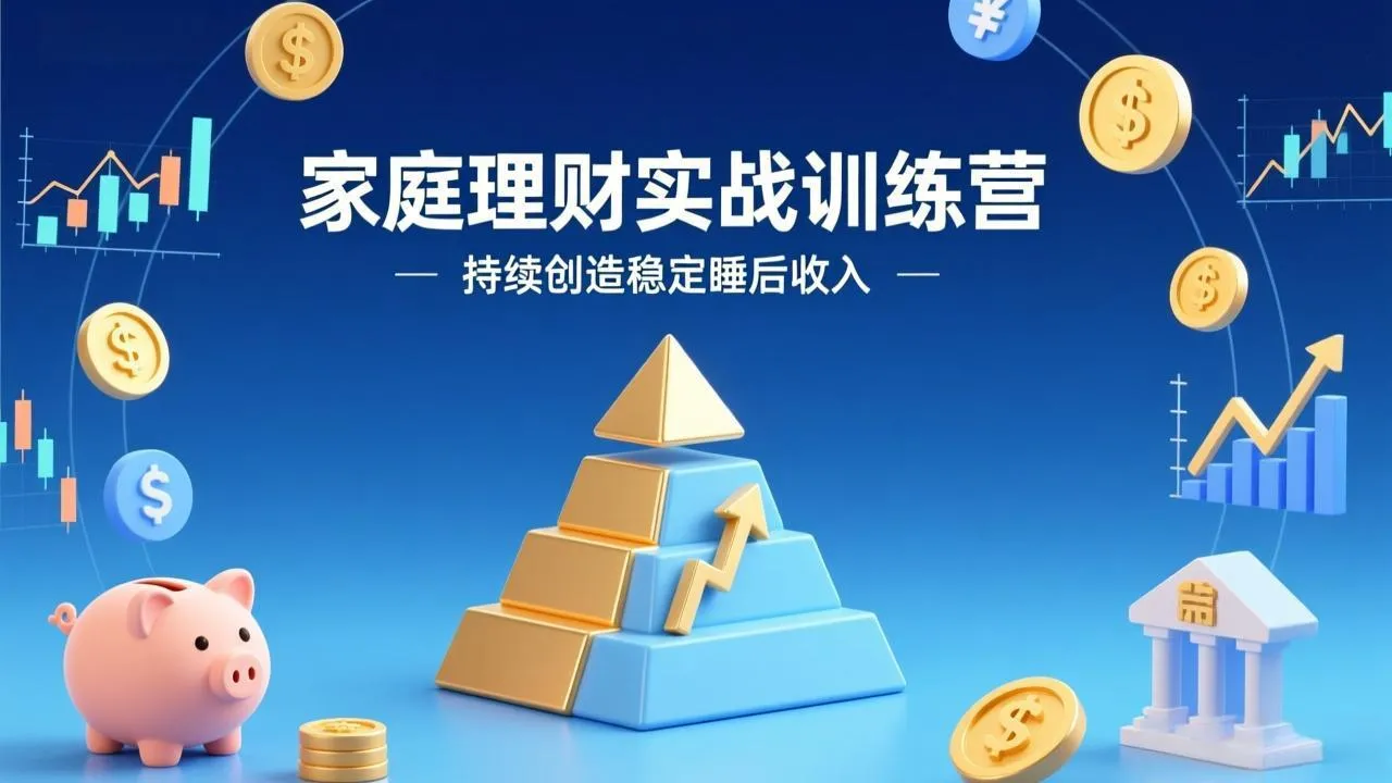 家庭理财实战训练营：从0到1建体系，三阶进阶层层递进，助你持续创造稳定睡后收入_抖汇吧