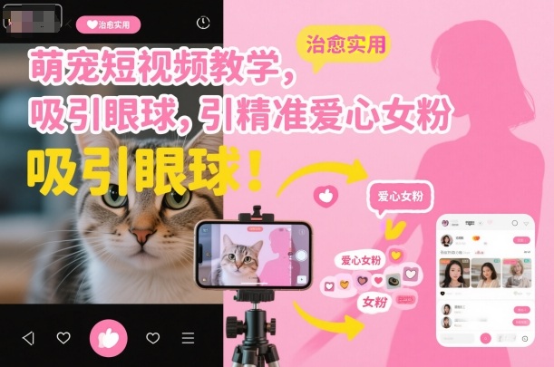 萌宠短视频教学，吸引眼球，引精准爱心女粉_抖汇吧