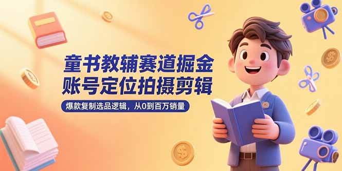 （15326期）童书教辅赛道掘金，账号定位拍摄剪辑，爆款复制选品逻辑，从0到百万销量_抖汇吧