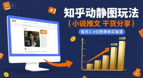 小说推文干货分享之知乎动静图玩法，每天3-4位数爆单实操课_抖汇吧