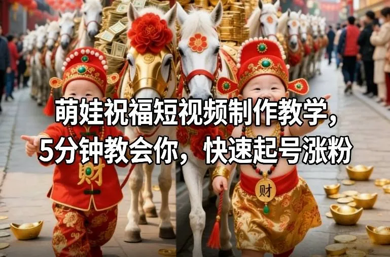 萌娃祝福短视频制作教学,5分钟教会你,快速起号涨粉_抖汇吧