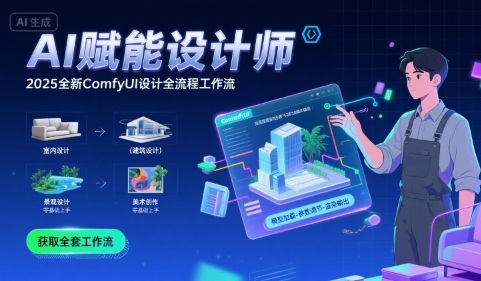 AI赋能设计师， 2025全新comfyui设计全流程工作流 ，室内-建筑-景观-美术，零基础直接上手_抖汇吧