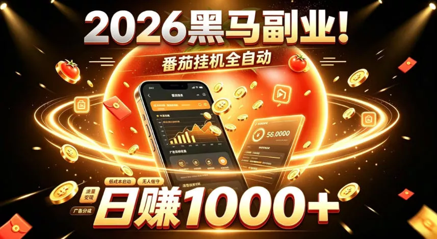 2026黑马副业！番茄挂G全自动日入1000+，操作最简单、门槛最低的线上轻资产项目【揭秘】_抖汇吧