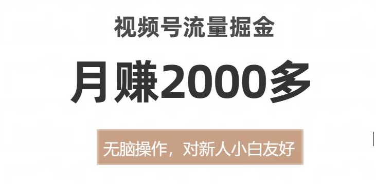 视频号流量变现宝典，无脑操作月赚2000多【揭秘方法】_抖汇吧